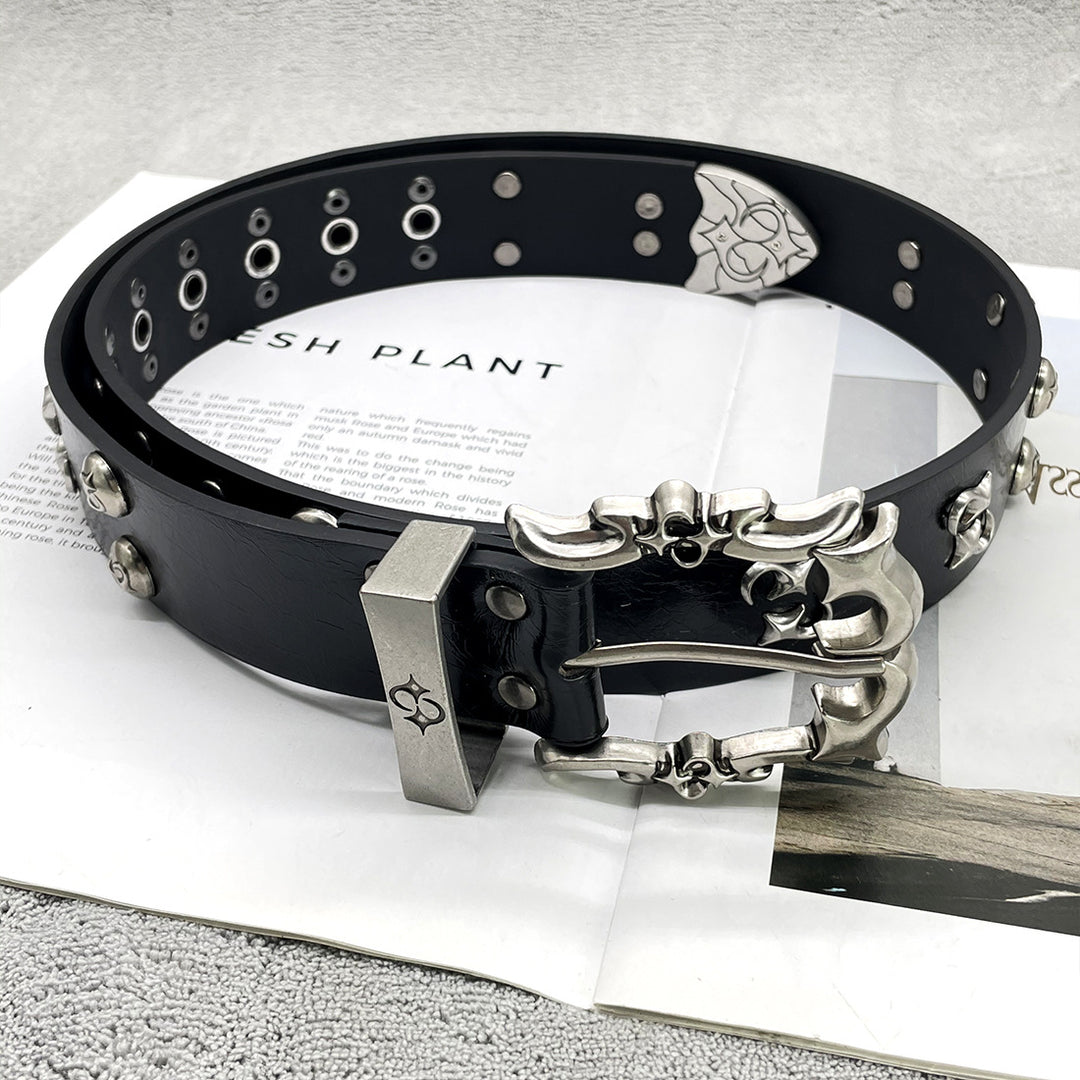 Chrome Hearts Studded Buckle Metal Hip Hop Belt