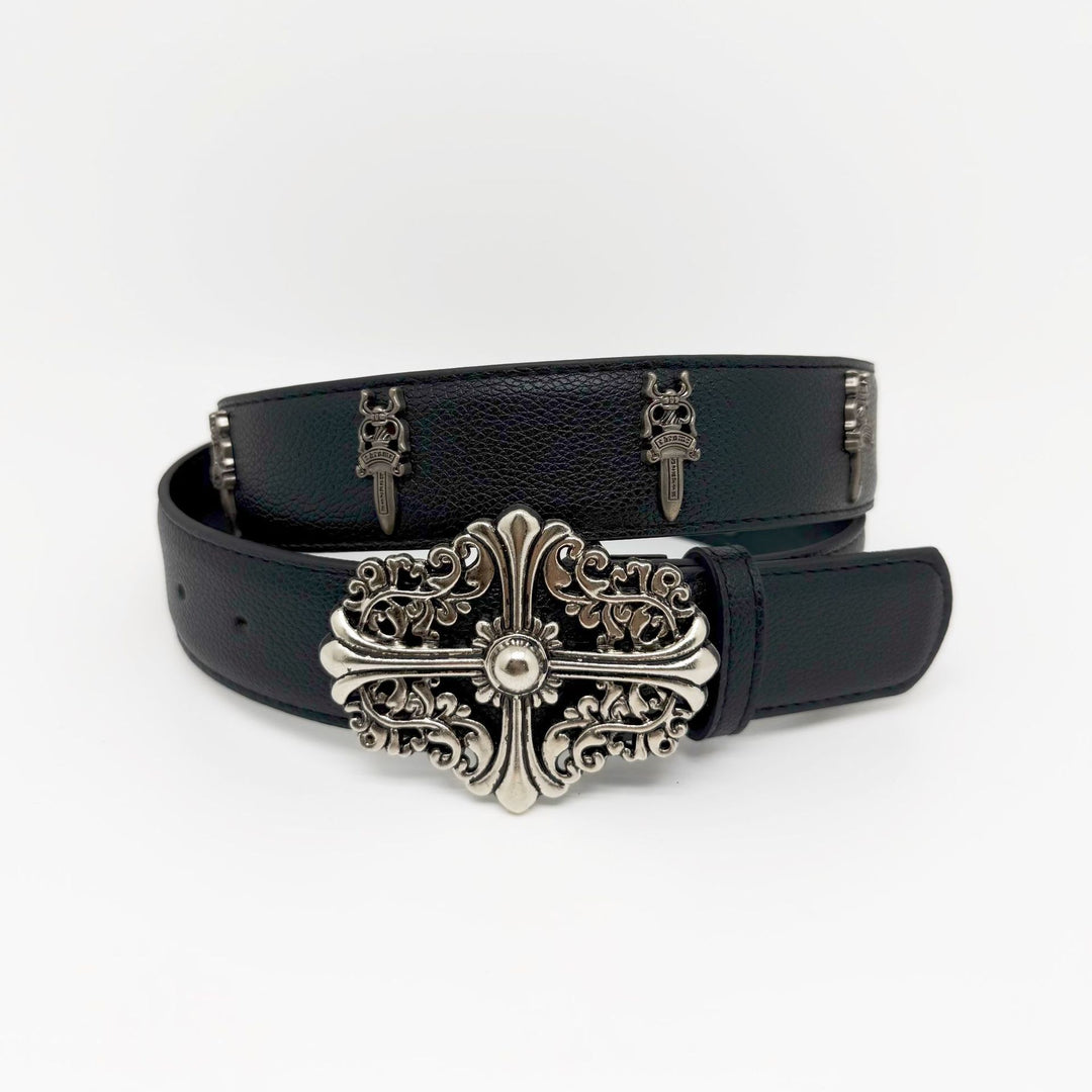 Chrome Hearts Classic Vine Belt with Dagger Stud Accents