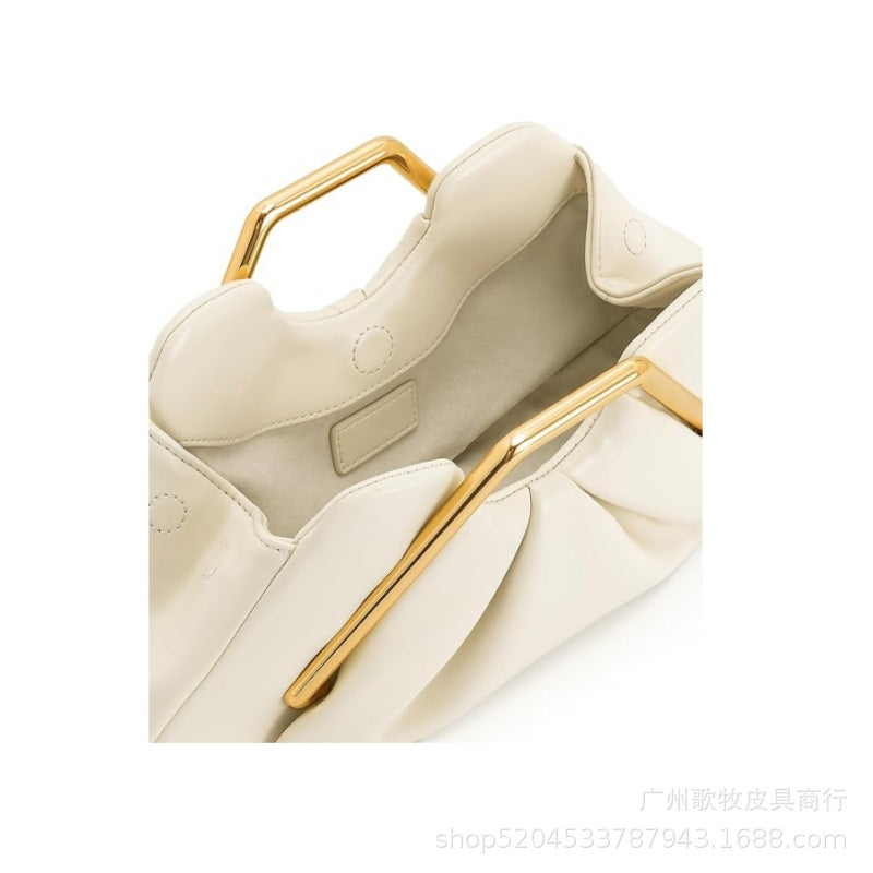 Retro PU "Cloud" Ruched Handbag