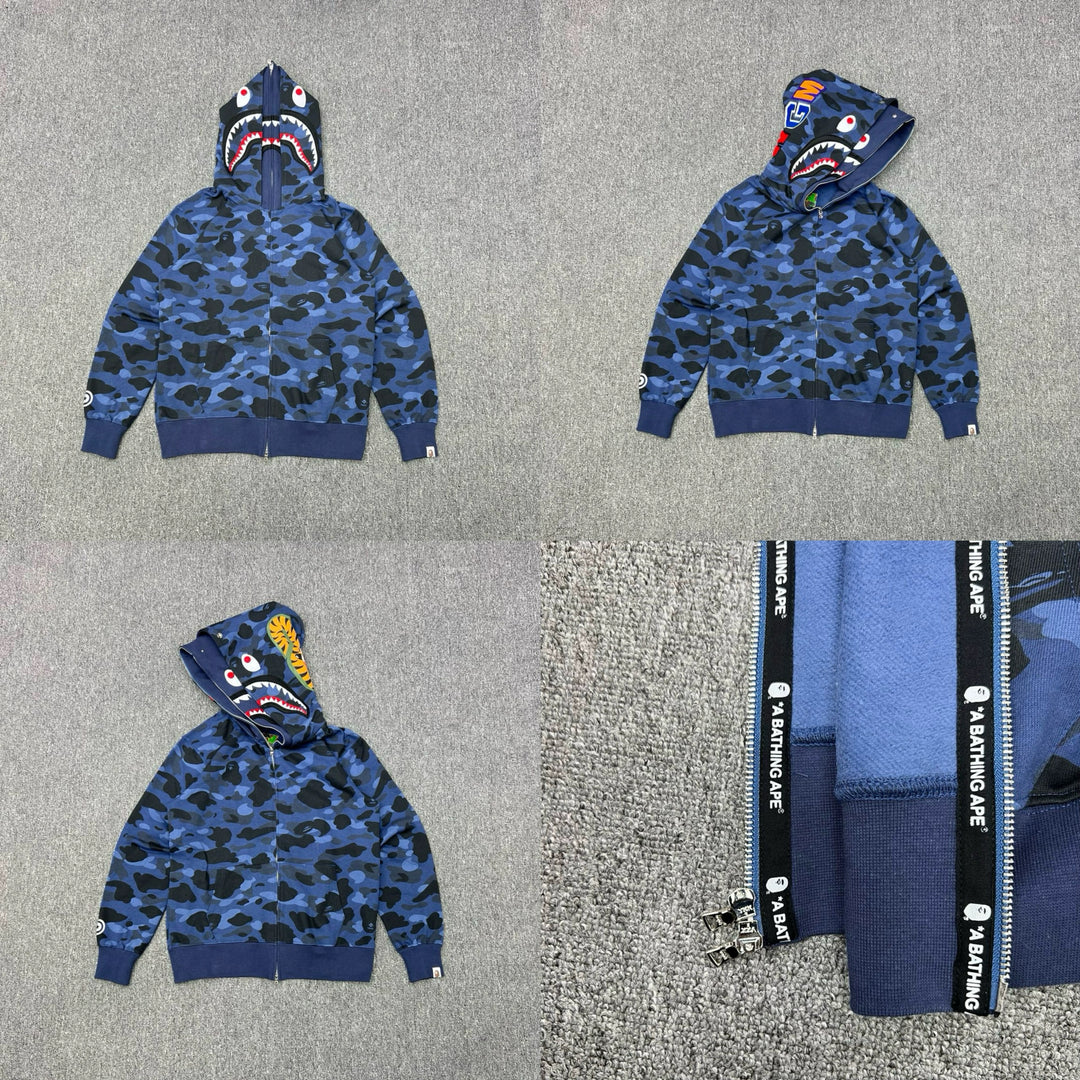 BAPE Shark head camouflage zip-up jacket