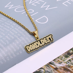 Customized vintage French ins enamel letter pendant