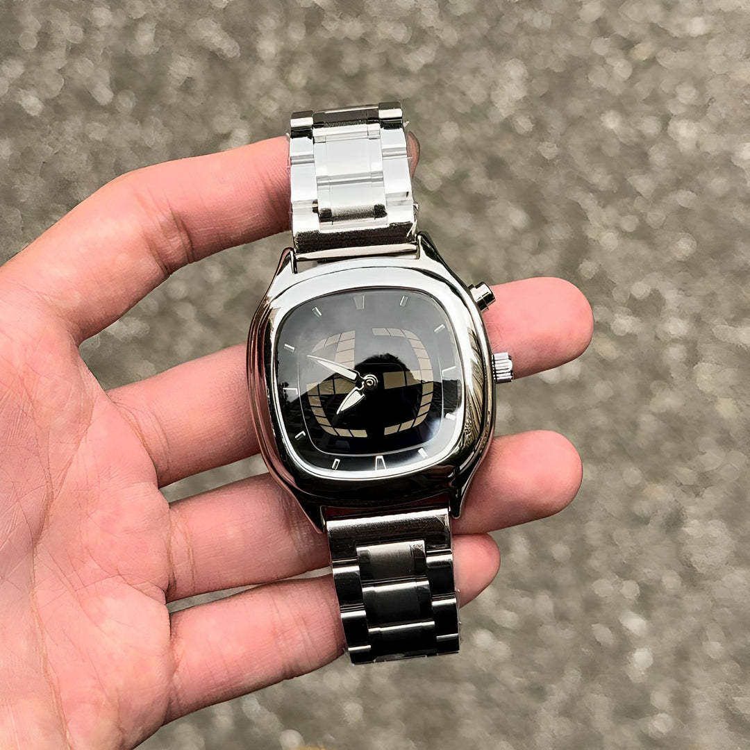 Y2K retro steel band deformable digital dynamic watch