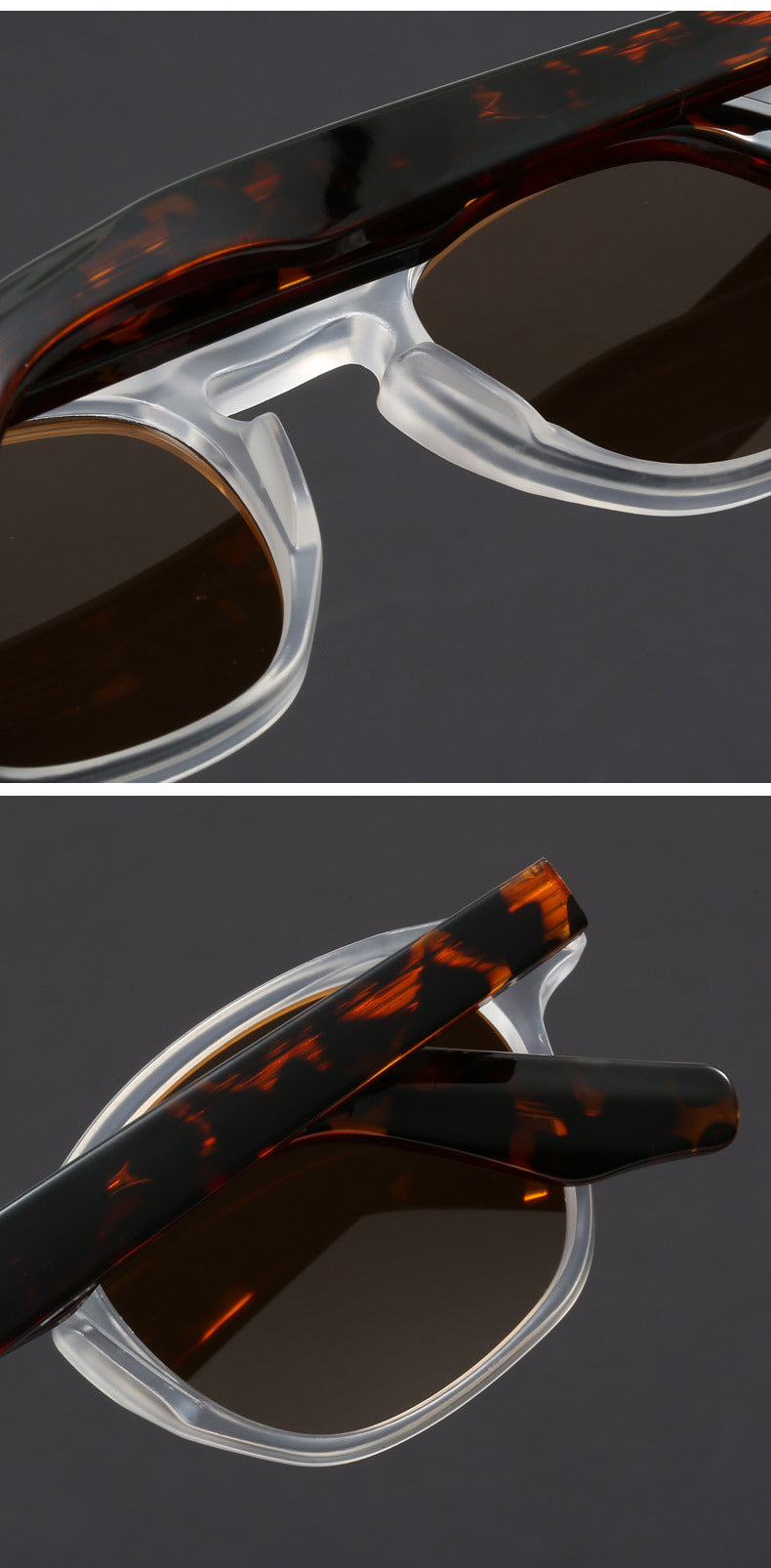 Propionic acid insert round frame sunglasses