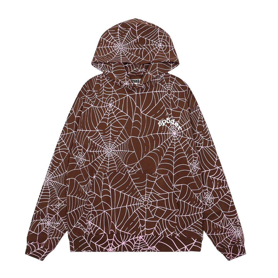 Sp5der 555555 star pattern hooded trousers and sweatshirt