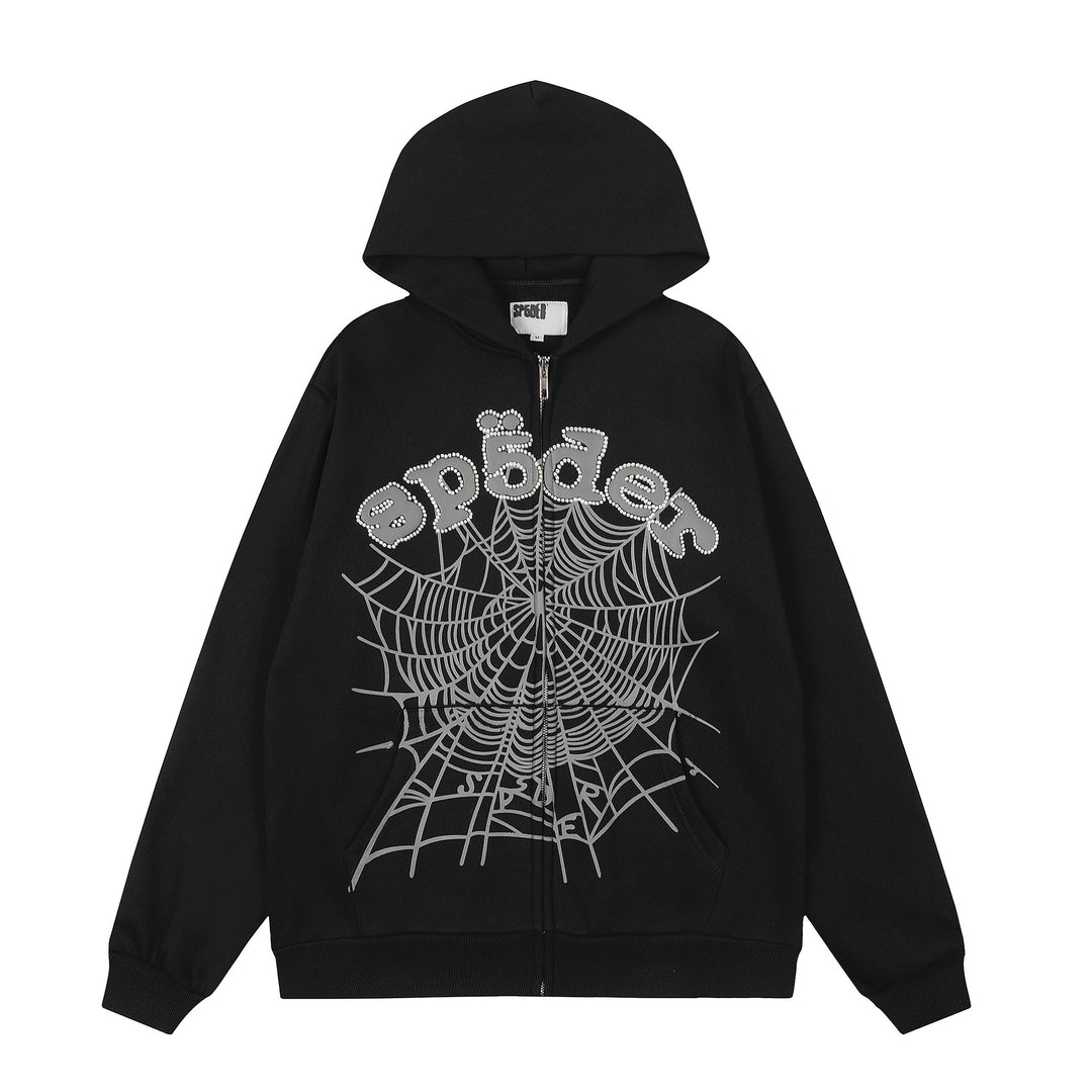 Sp5der 555555 star pattern hooded trousers and sweatshirt