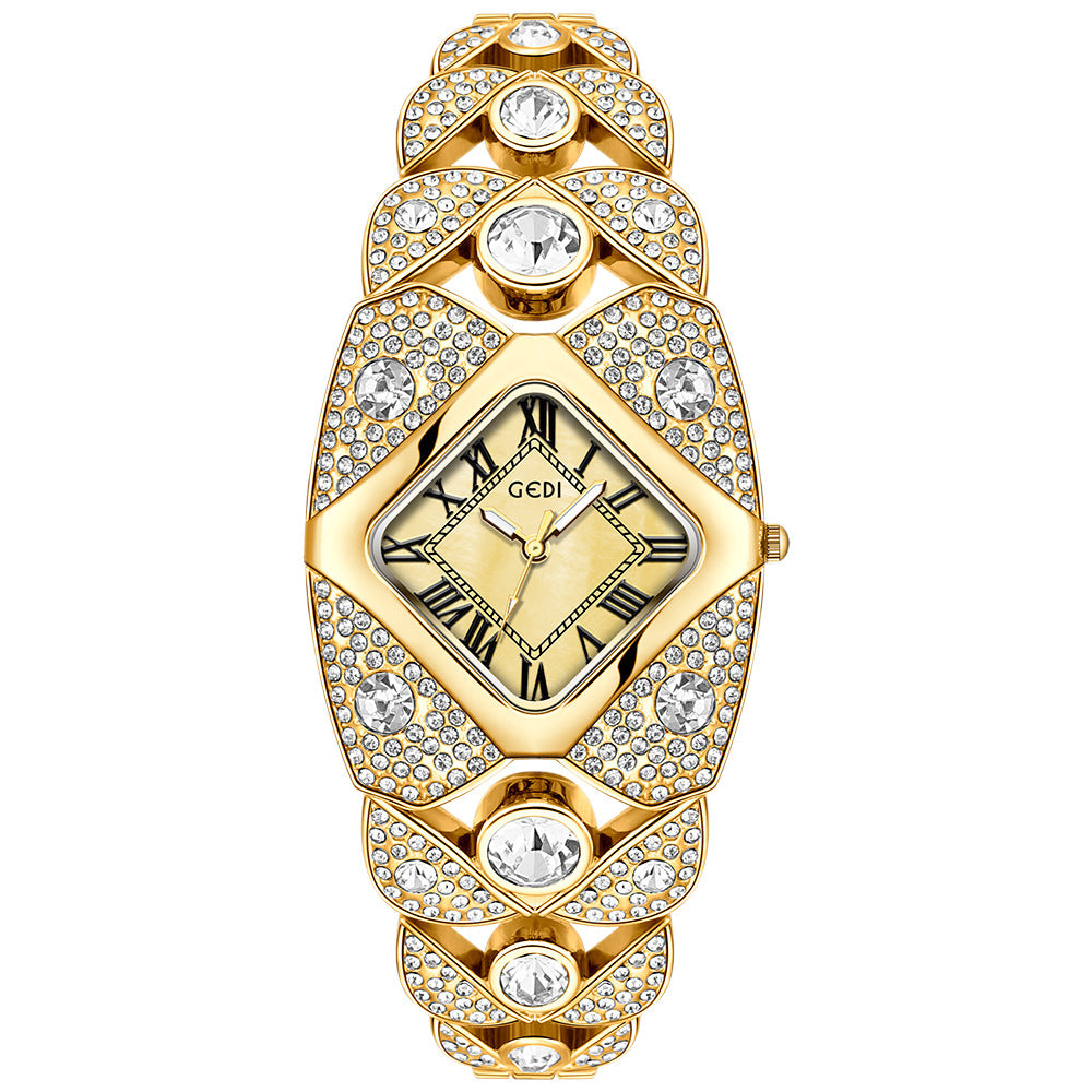 Luxury Full Diamond High-End Bangle Watch for Women