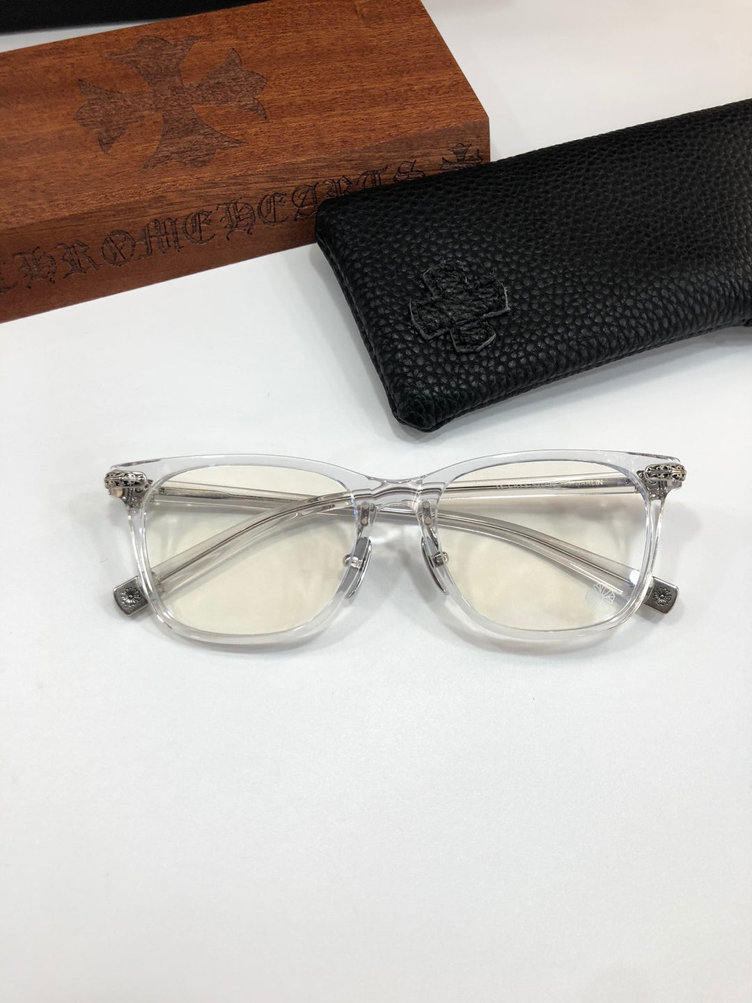 Chrome Hearts stylish thick rim square frame artistic glasses