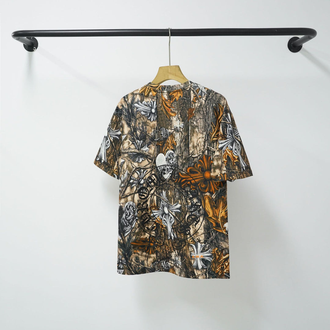 Chrome Hearts Bark Texture Print Short-Sleeve T-Shirt