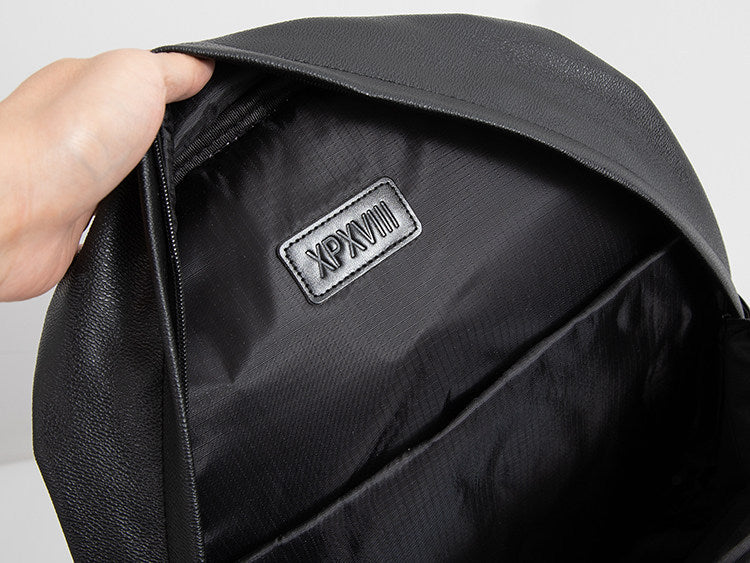 Chrome Hearts Cross PU Leather Student Backpack