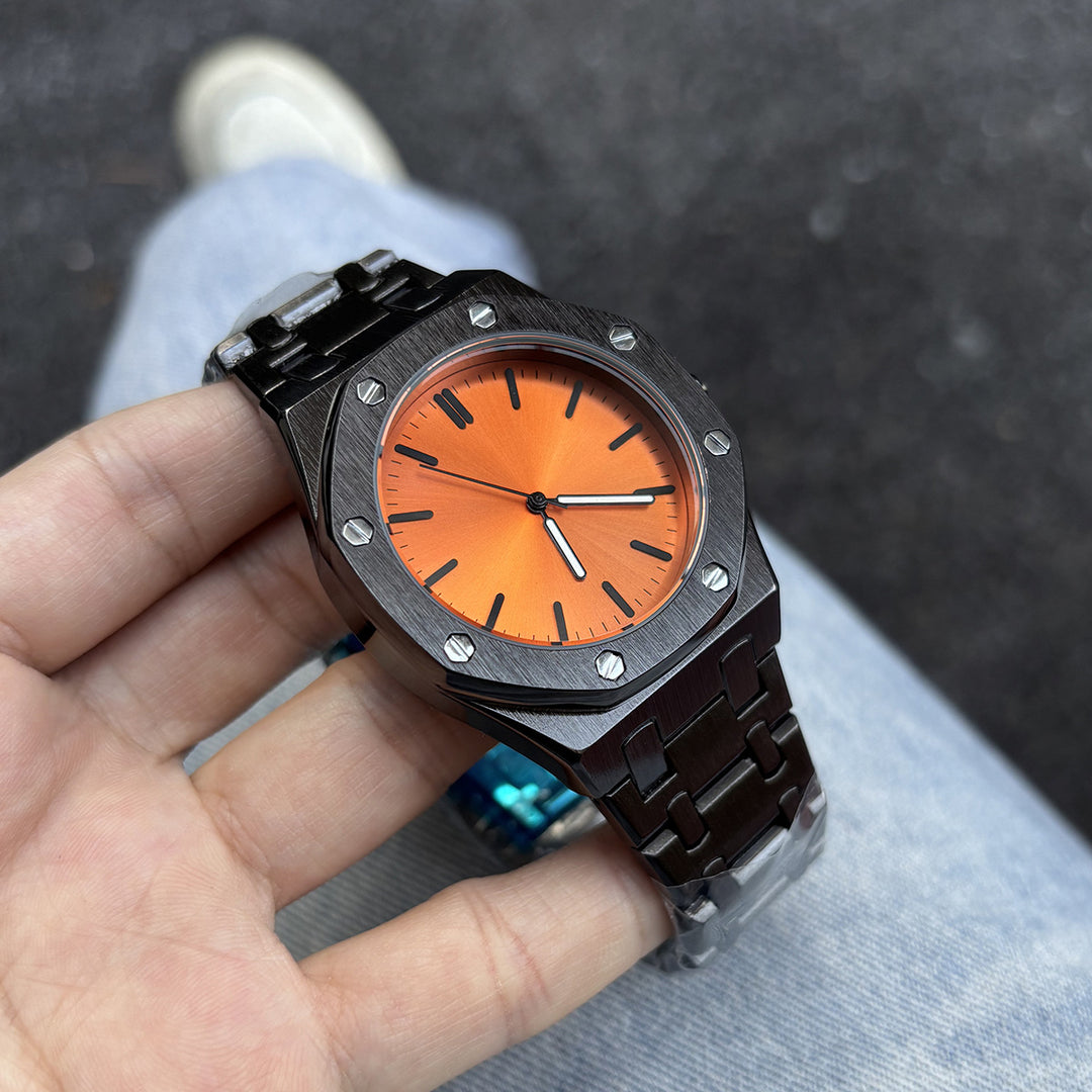 Octagonal Case Business Watch with Stainless Steel Band