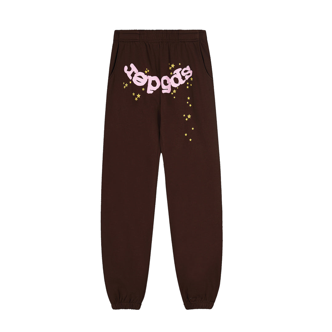 Sp5der 555555 star pattern hooded trousers and sweatshirt