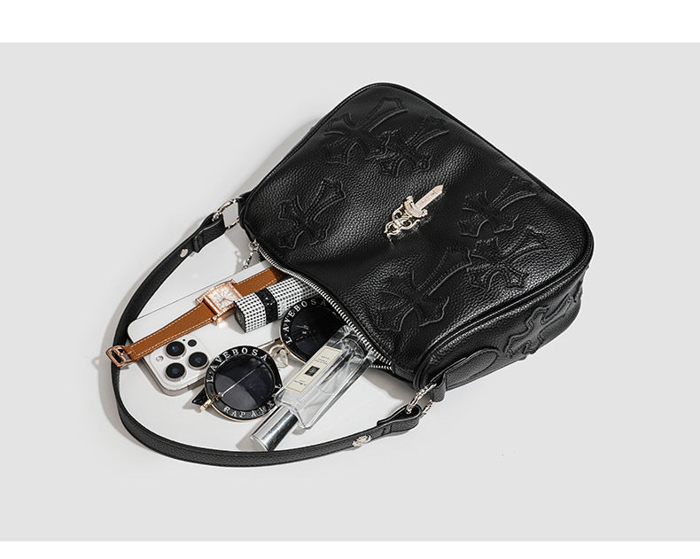 Chrome Hearts Sword Embroidered Cross Shoulder Bag