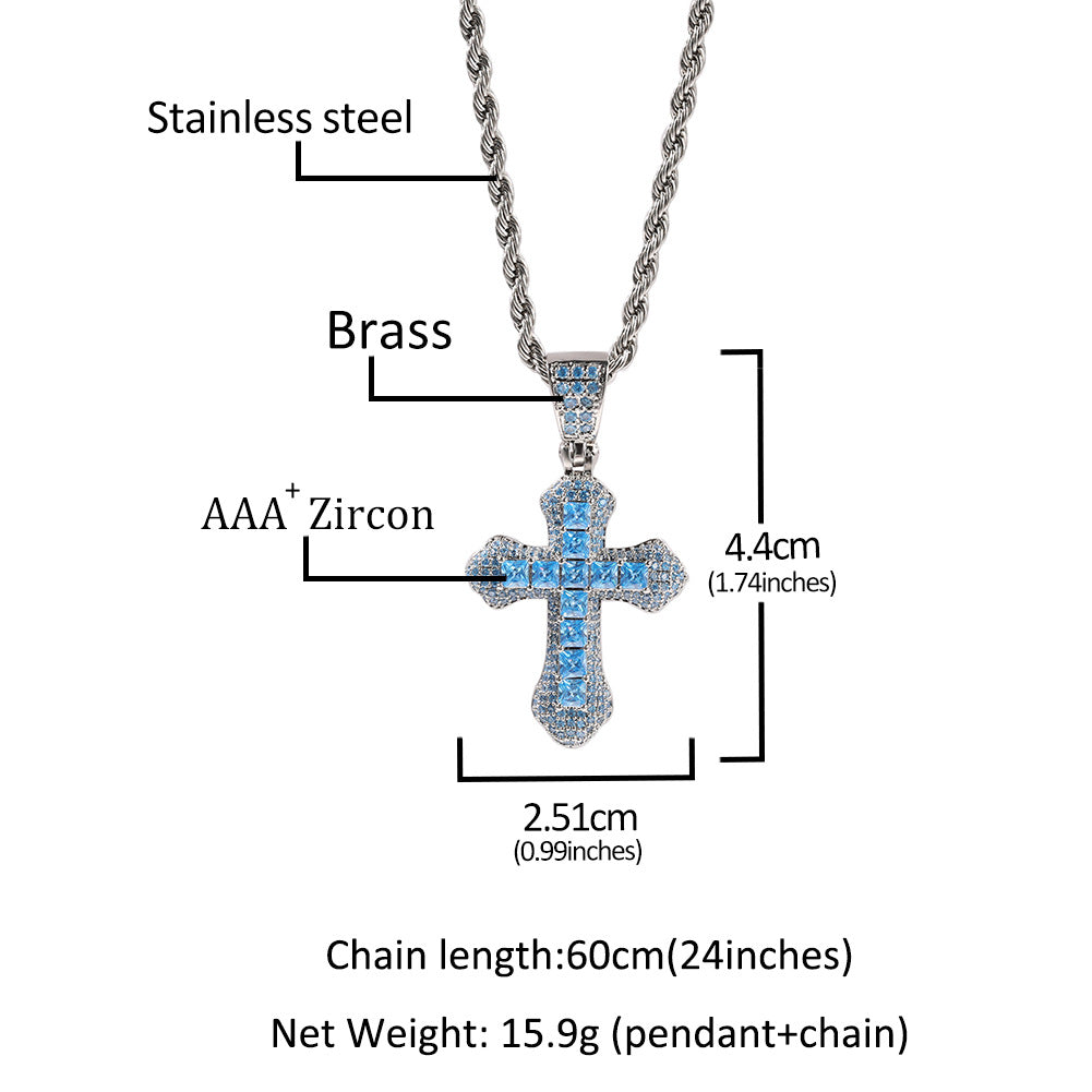 Hip Hop Zircon Cross Versatile Necklace