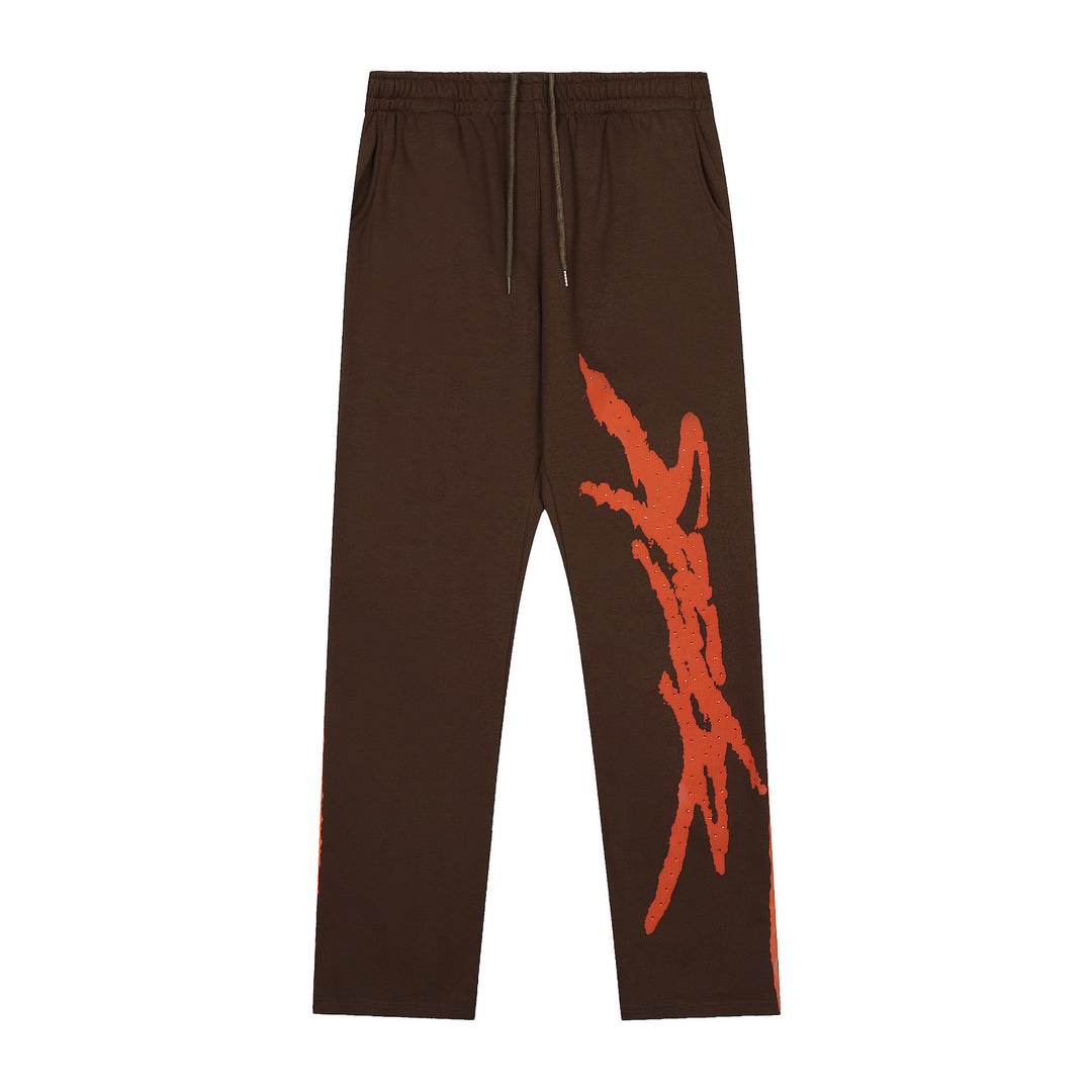 Sp5der patterned beaded 555555 hoodie and trousers