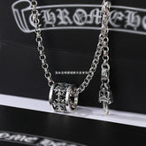 chrome hearts Dagger Round spring necklace hip hop necklace