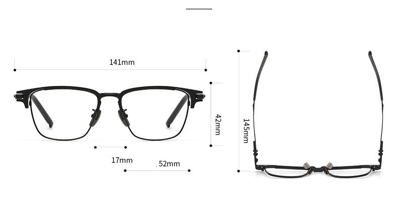 Business Full-Rim Pure Titanium Eyebrow Glasses Frame