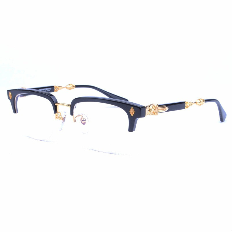 Chrome Hearts sword themed literary semi rimmed glasses