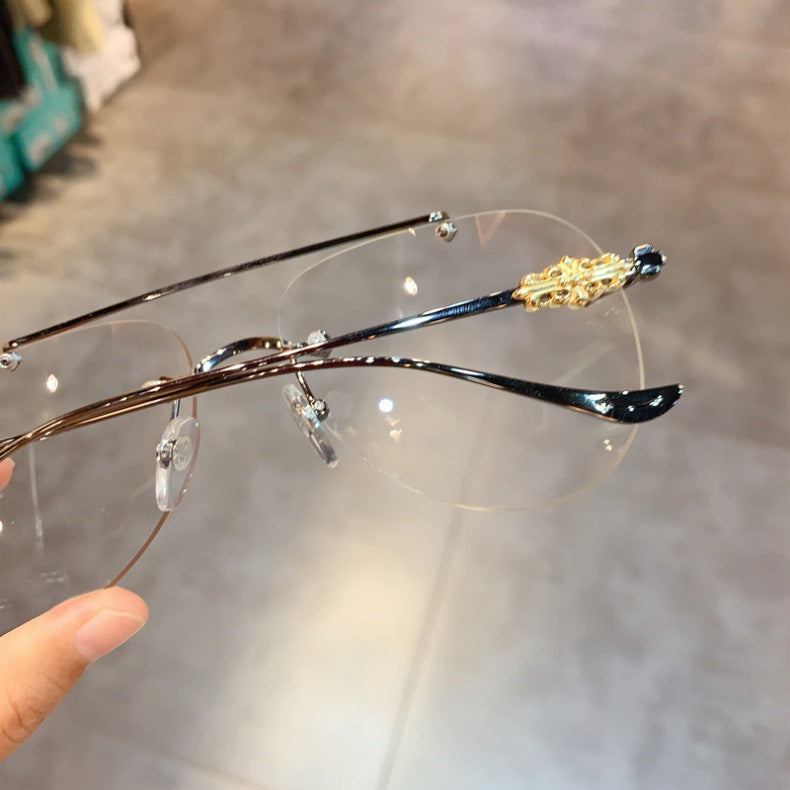 Chrome Hearts Rimless Prescription Goggles Wide-Fit Aviator Eyewear