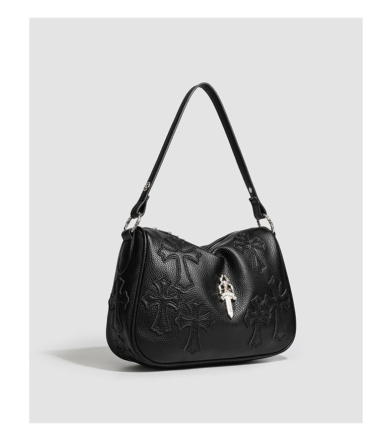 Chrome Hearts Sword Embroidered Cross Shoulder Bag