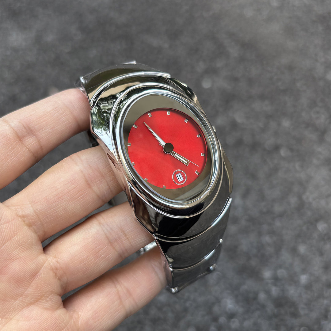 Y2K Retro-Futuristic Watch with Sunray Dial