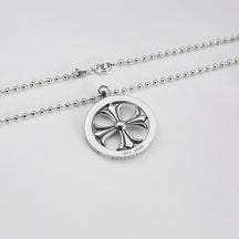 chrome hearts hollow round cross necklace