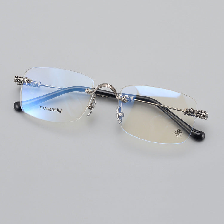 Chrome Hearts rimless pure titanium eyeglasses