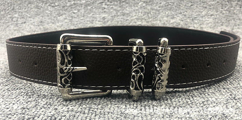Chrome Hearts roller hollowed-out vine pin buckle belt