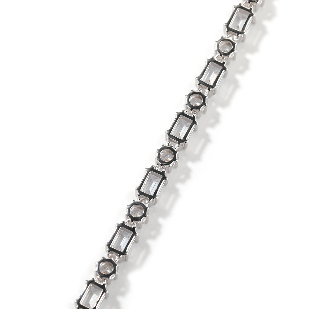 Mixed Square & Round Zirconia Tennis Bracelet