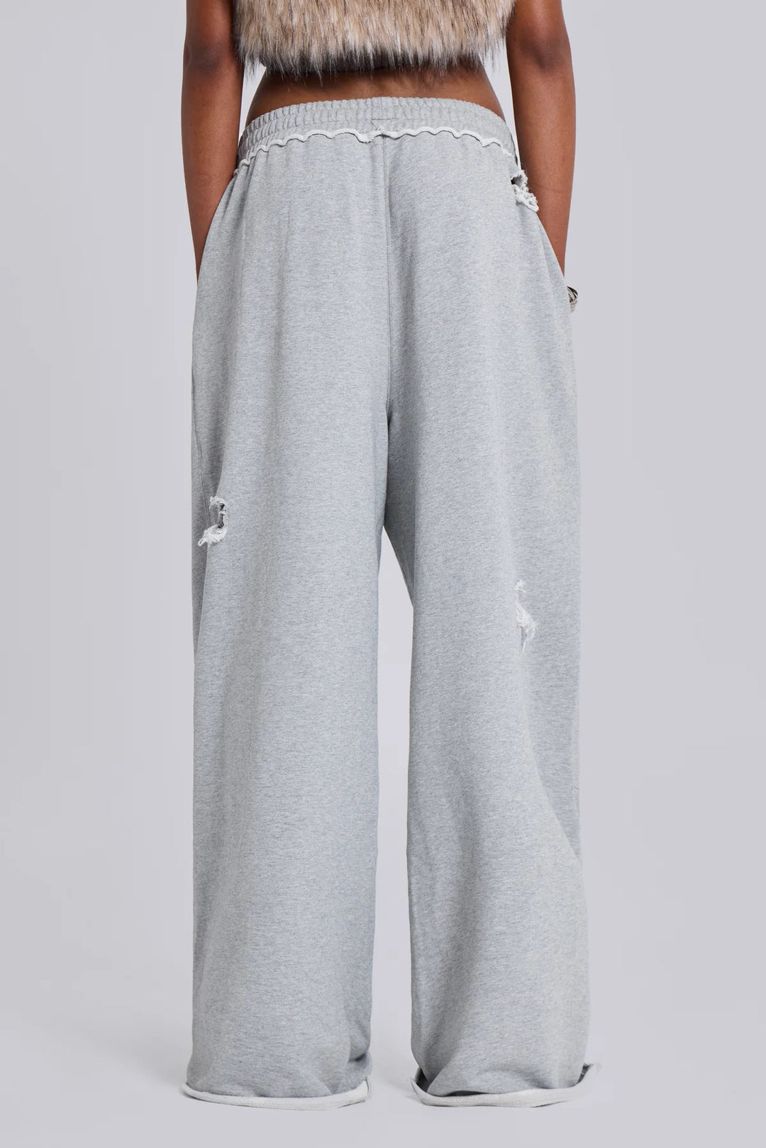 High-street trendy ripped hip-hop wide-leg sweatpants