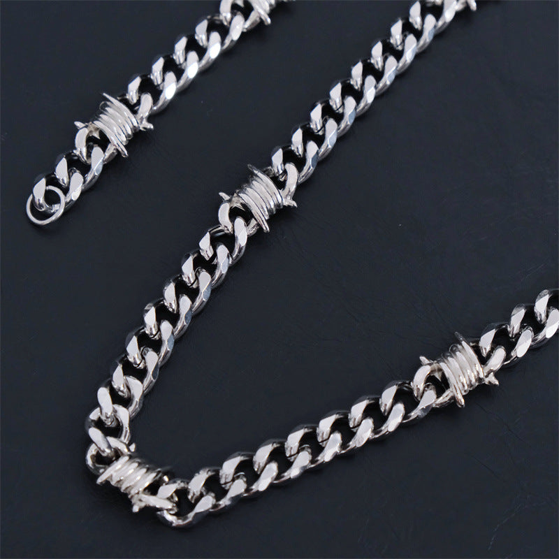 Hip Hop Thorn Cuban Chain Titanium Steel Necklace
