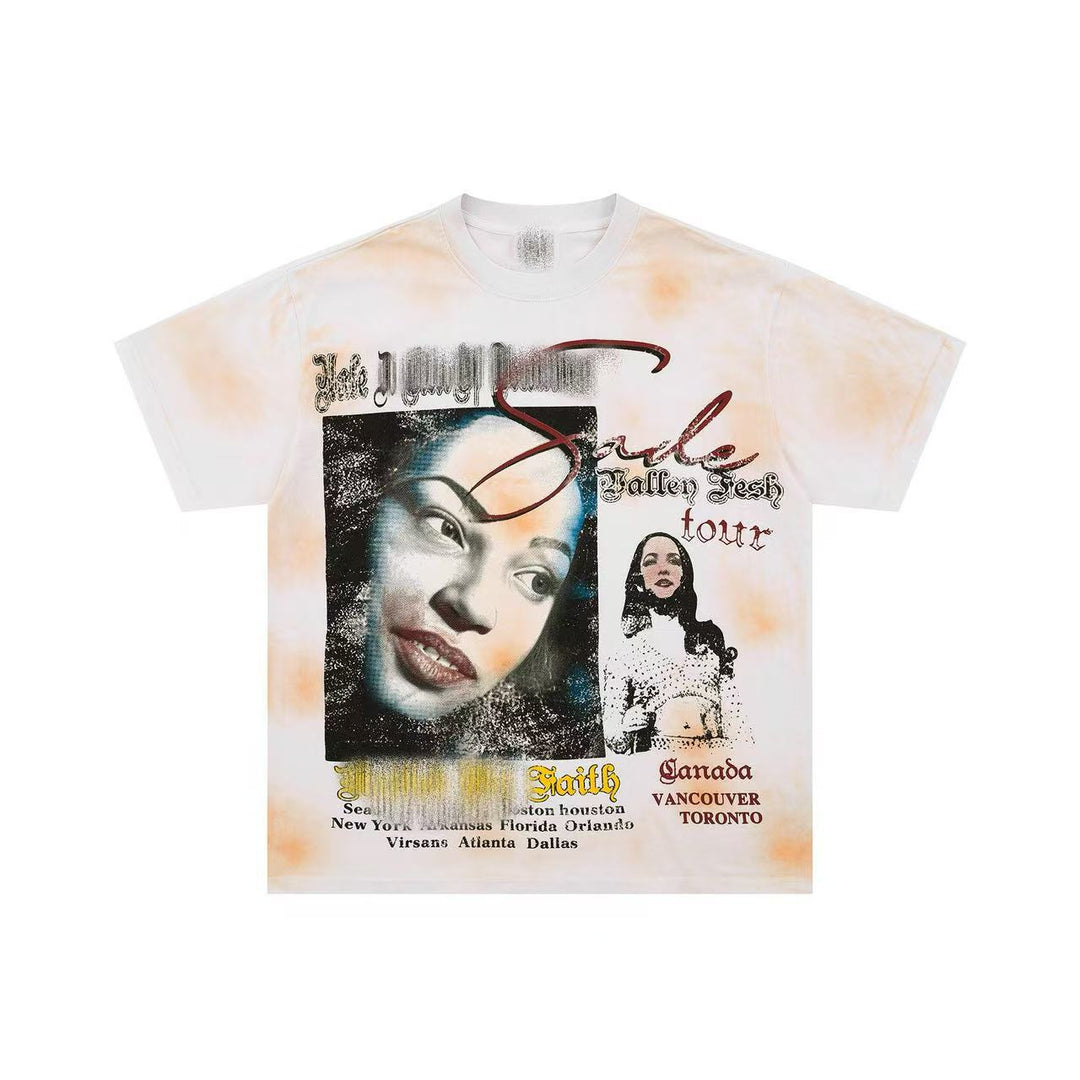 VAL Washed and Distressed Streetwear T-Shirt