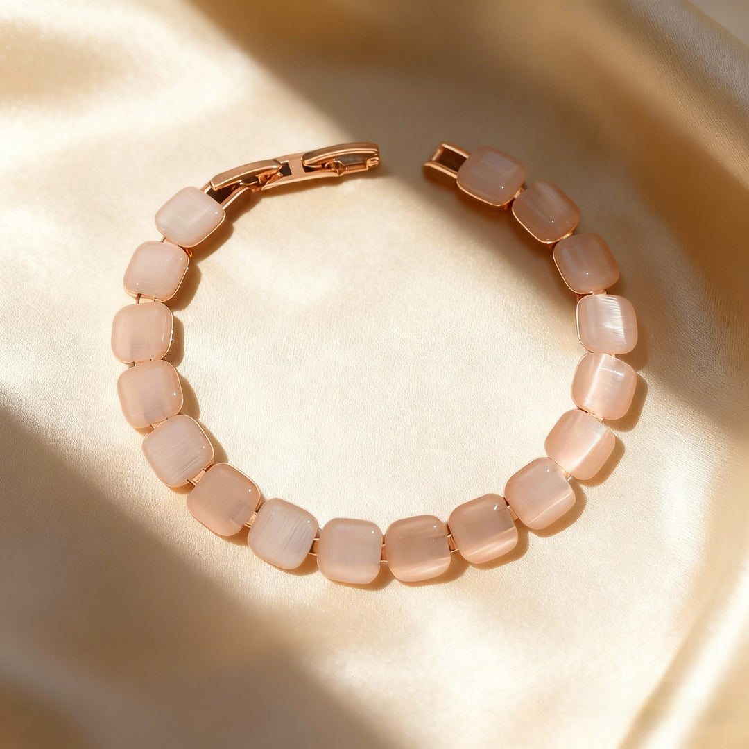 Rose Gold Geometric Cat's Eye Bracelet