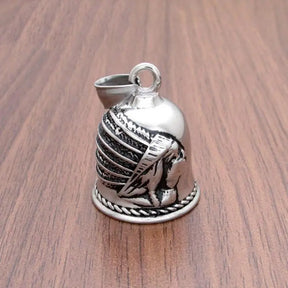 Red Cross Silver-Plated Wings Motorcycle Bell Pendant Necklace