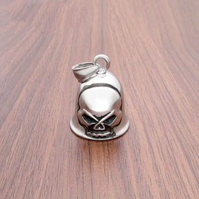 Red Cross Silver-Plated Wings Motorcycle Bell Pendant Necklace