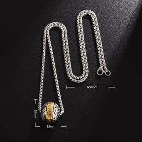 Rotatable Buddhist Scripture Classic Luck Beads Faith Talisman Pendant Necklace