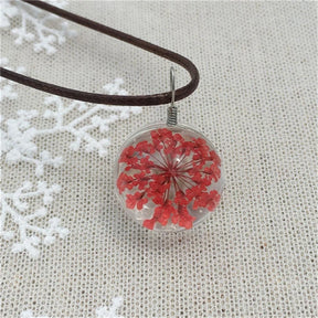 dandelion necklace Lucky WISH Glass Ball Jewelry