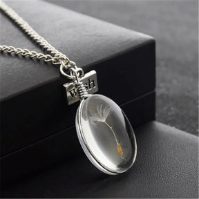 dandelion necklace Lucky WISH Glass Ball Jewelry