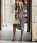 Floral Print Backless Beach Sundresses Casual Slim Slit Sleeveless Dress