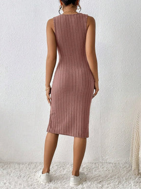 slit dress solid color sling slim dress