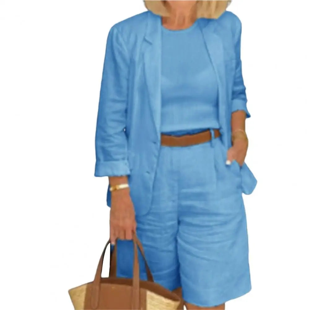 Summer Fashion Solid Color Two Piece Set