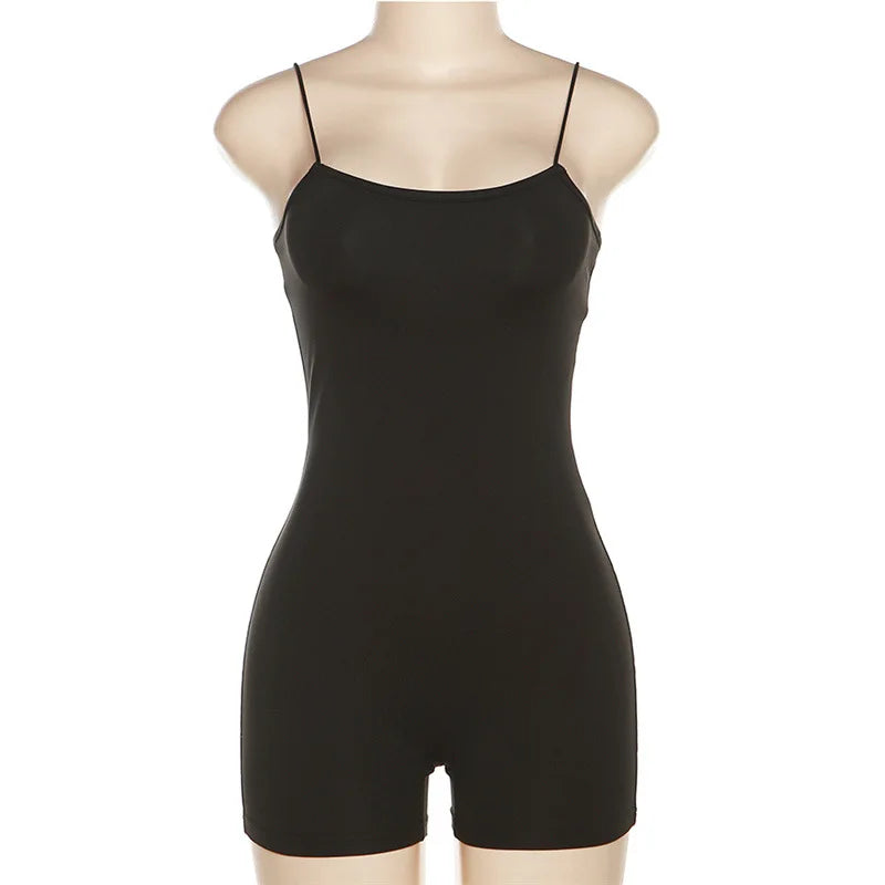 Solid Sleeveless Playsuit Club Streetwear