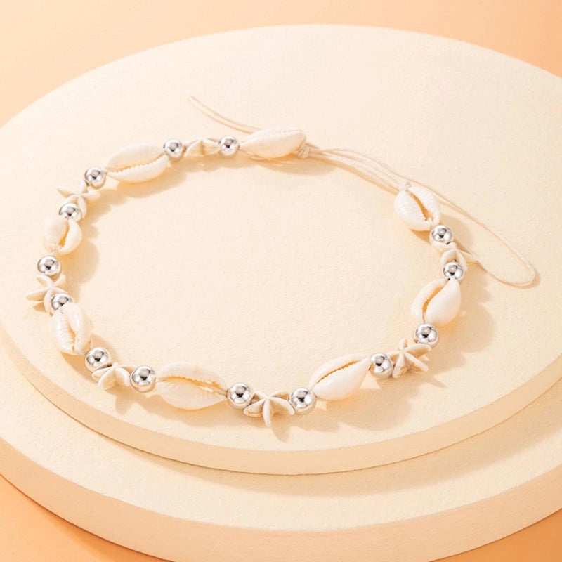 Fashion Rope Chain Natural Shell Choker Necklace