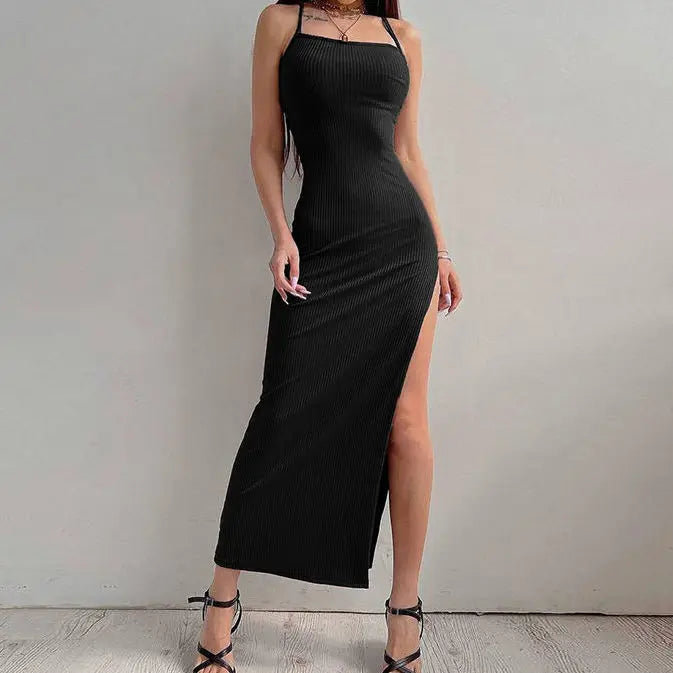 Backless Bandage  Bodycon Halter Neck Split Party Dresses