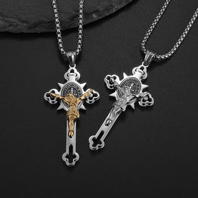 Saint St. Benedict Jesus Cross Pendant Necklace Christian Catholic Amulet