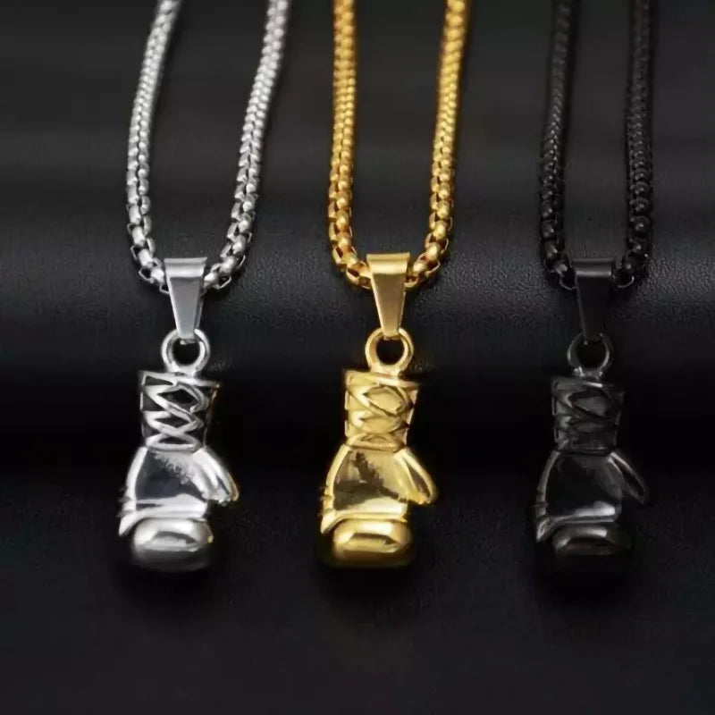 Boxing Glove Pendant Necklace Hip Hop Necklace Sports Fitness Gift