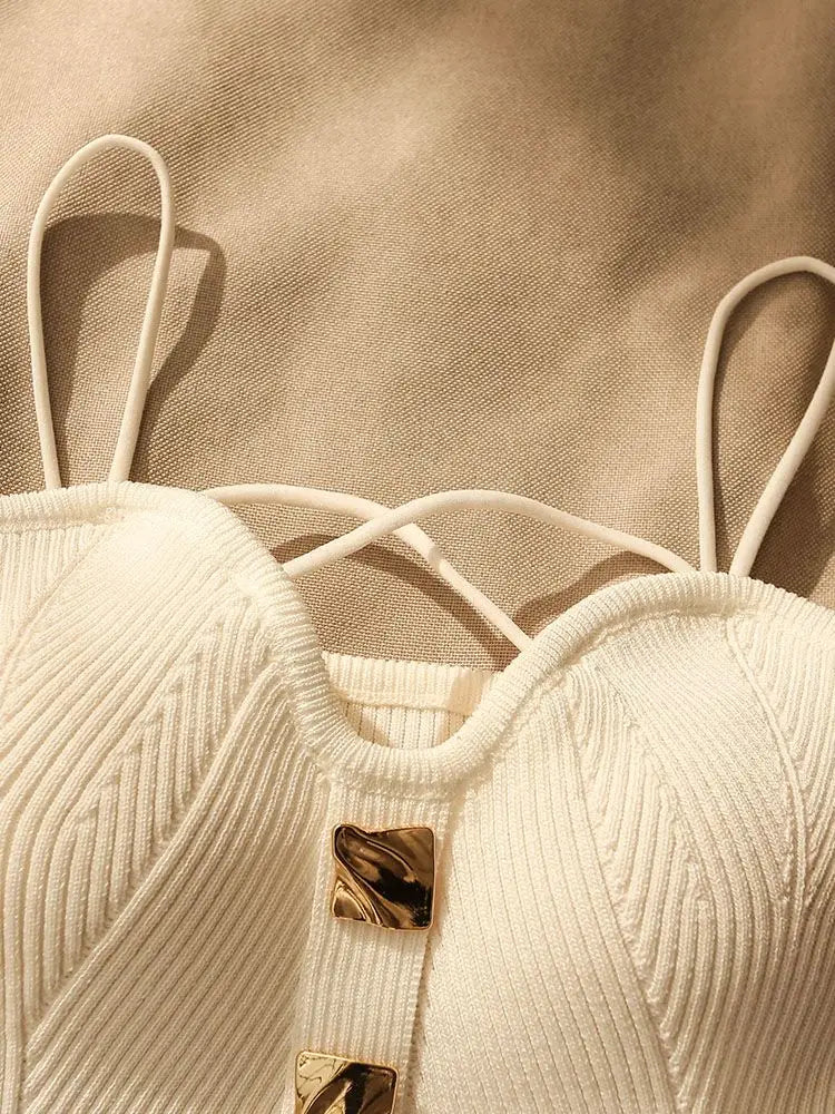 French Style Cross-knit Suspender Camisole Slim High-end Bottom Bandeau Top