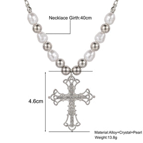 pearl cross necklace Pendant