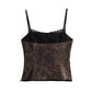 Leopard Print Sling Women Sexy Tube Top Sleeveless Backless Lace Slim Tanks Tops
