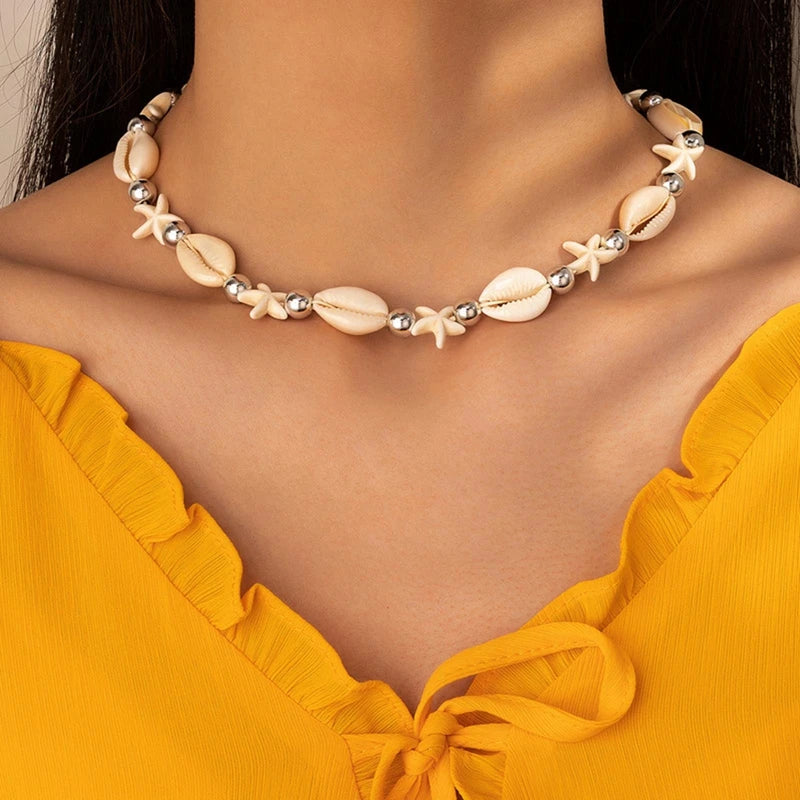 Fashion Rope Chain Natural Shell Choker Necklace