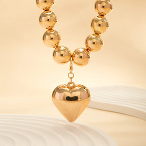 ball chain necklace Heart Pendant Choker Collar